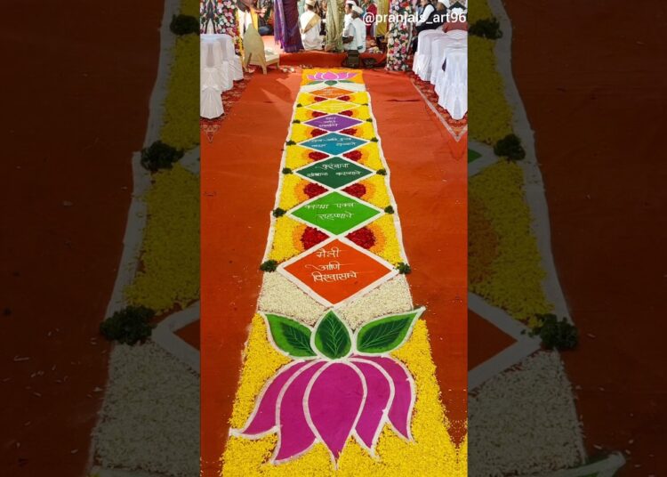 saptapadi rangoli design ✨#subscribe #youtube #rangoli #art #like #share #comment #saptapadi