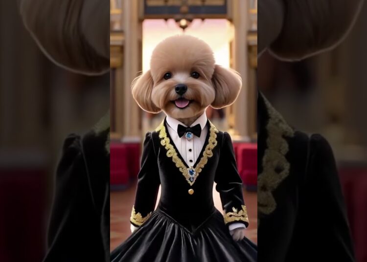 Elegant Teddy Poodle as Argentinian Royalty | Custom Noble Dog Portraits #teddy #teddydog #dogshorts