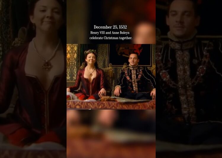 Henry VIII and Anne Boleyn celebrating Christmas together #royal #tudor #viral #shorts #history