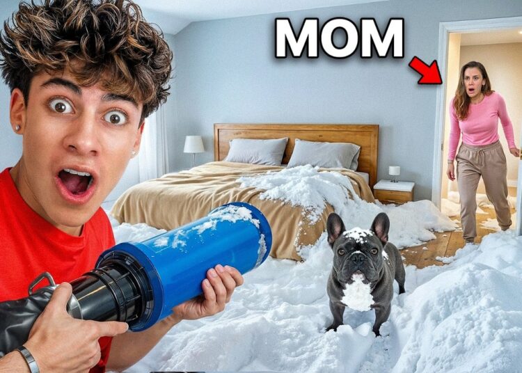 I Filled My Mom’s ROOM With Snow