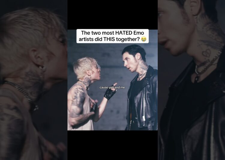 The two most HATED Emo artists just did THIS together 😳is it 🔥or nah? #emo #alternative #goth #bvb