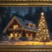 Home for Christmas, Vintage Oil Painting | Gold Framed TV Art Screensaver with Music