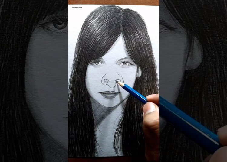 Nose drawing hack 😱❤️✍️ #art #artist #cartoon #drawing #satisfying #paint #shorts #kpop #bts