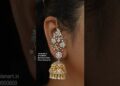 Celebrity‑Inspired Jhumka Earrings – Two‑Tone CZ White Stones With Mattal Chain #jhumka #celebrity