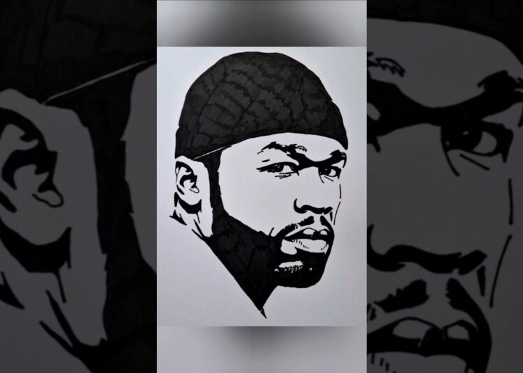 Easy Drawing Sketch “50 Cent” 😎 #50cent #sketch #draw #celebrity #artwork #drawing #shorts