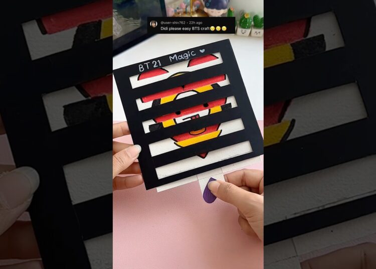 Let’s make BTS Magic Trick 💜#shorts #art #diy #muktaartandcraft #youtubeshorts