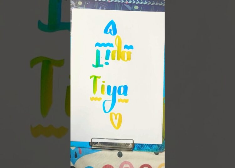 💐💐 writing a name with two amazing artists 🌺 #shorts #art #trending #drawing #viralshorts