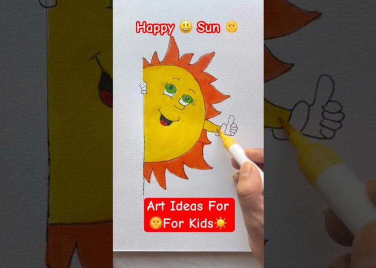 Creative Sun Art For Kids ππ #kids #drawingforkids #kidsvideos #cartoon #shorts #ytshorts