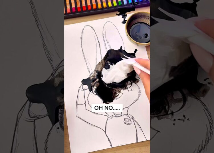I WAS TRYING TO DRAW JUDY BUT THIS HAPPENED 😓…. #zootopia #art #drawing #judyhopps #painting