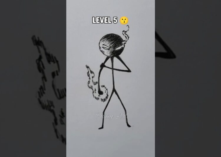 Drawing Stickman in different level #artandcraft #howtodraw #art #sticker #drawingstickman #sketch
