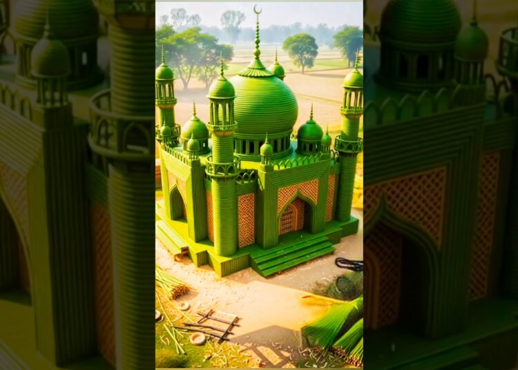 This Mosque Was Built From Grass 😱🌿 | Unbelievable Handcraft! #shorts #artist