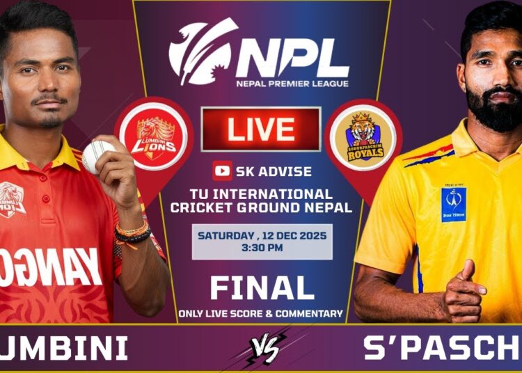 Sudurpaschim Royals vs Lumbini Lions Live Score &  Commentary | Npl Final | Nepal Premier League