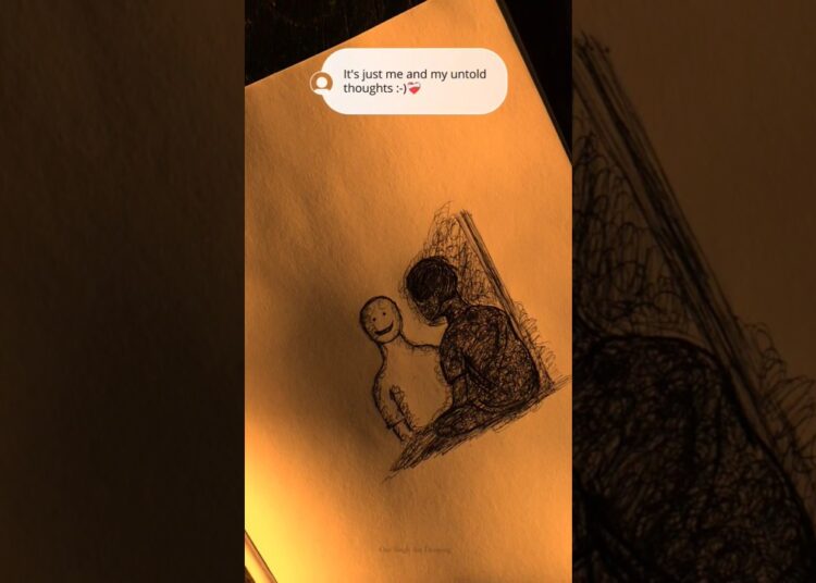 Me & my untold thoughts :-)..#art #penart #sad #artist #drawing #ytshorts #overthinking