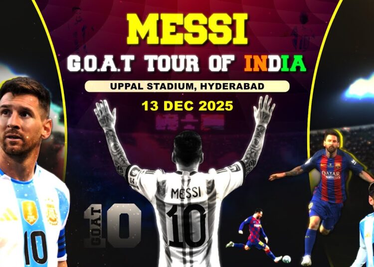 LIVE – Lionel Messi G.O.A.T Tour of INDIA 2025 | Uppal Stadium, Hyderabad | Doordarshan Sports