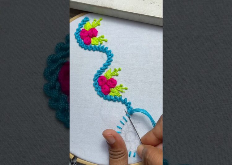 Most demanding and so cute border embroidery #shorts #viral #art#handmade #foryou #new