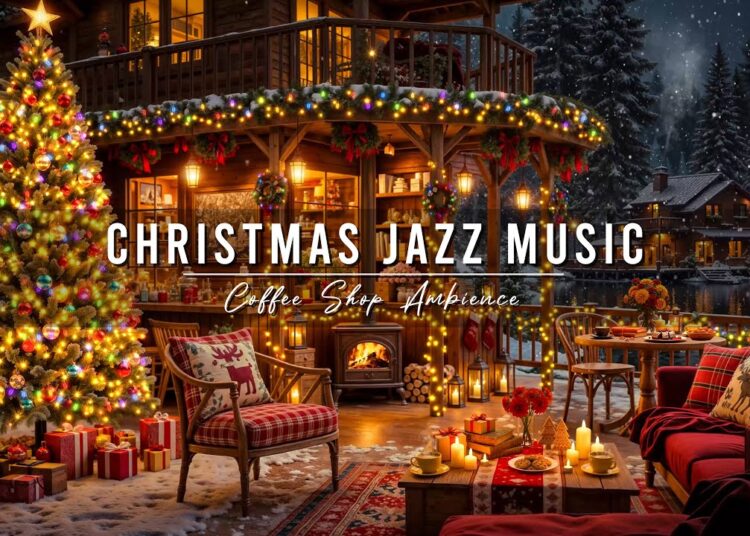 Cozy Christmas Coffee Shop Ambience with Smooth Jazz Music 🎄 Christmas Jazz Instrumental Music