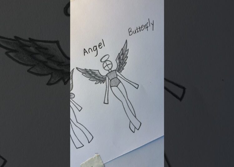 How to draw fairy , angel and butterfly #howtodraw #art #shorts #artist #shorts