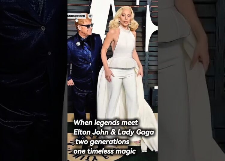 Elton John & Lady Gaga— Pop Royalty Moment #EltonJohn #LadyGaga #MusicLegends #PopIcons #fashionweek