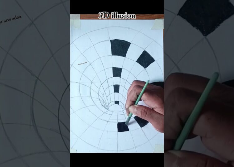 HOW to draw ✍️3D  illusion😱 drawing #3dillusion #drawing #viralvideo #artist #trending