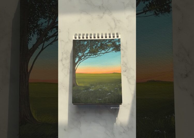 Paint a beautiful sunset with me✨ #painting #shortvideo #youtubeshorts #drawing