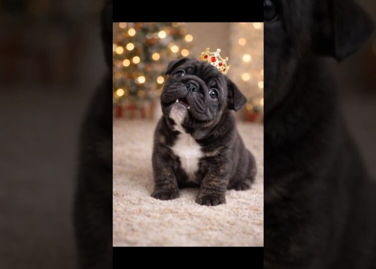 “This Little Bulldog Looks Like Royalty 👑🐶”