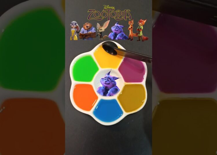 Zootopia 2 colour mixing #shakira #satisfying #art #colourmixing #zootopia