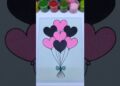 Heart Balloons🩷🖤 Sand Art Painting | Relaxing ASMR #shorts
