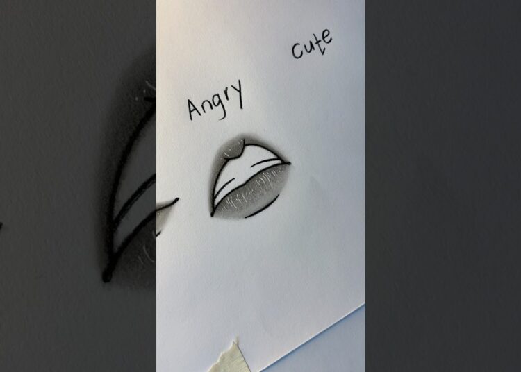 Lips drawi ( happy, angry and cute ) #howtodraw #art #drawing #artist #shorts