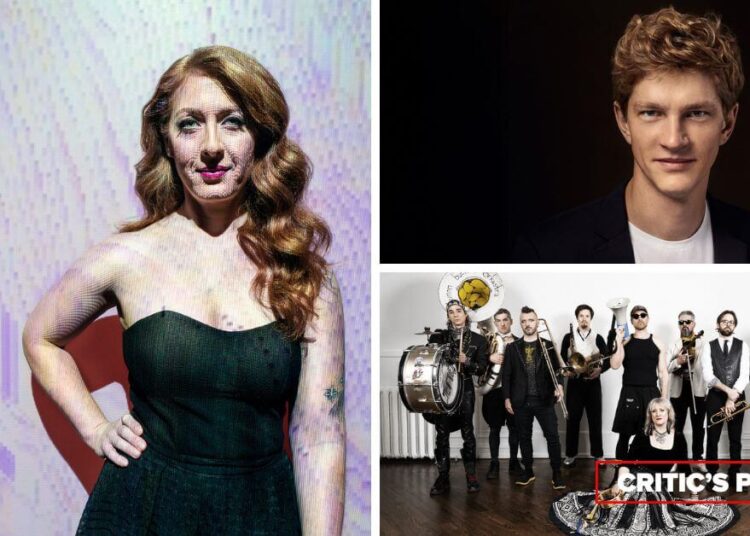 L-R (clockwise): Pianist Cheryl Duvall (Photo: Shayne Gray); Pianist Jan Lisiecki (Photo: Zamoyski Studio); Lemon Bucket Orkestra (Photo: Matt Forsythe)