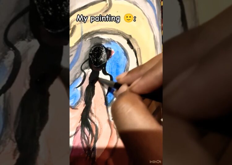 drawing vs painting #traditional art #artist #shortsfeed #art