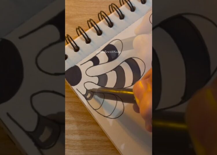Wobble Doodle Tutorial 😻 Day 2999 #doodlewithnadia #shorts #art #drawing #zentangles