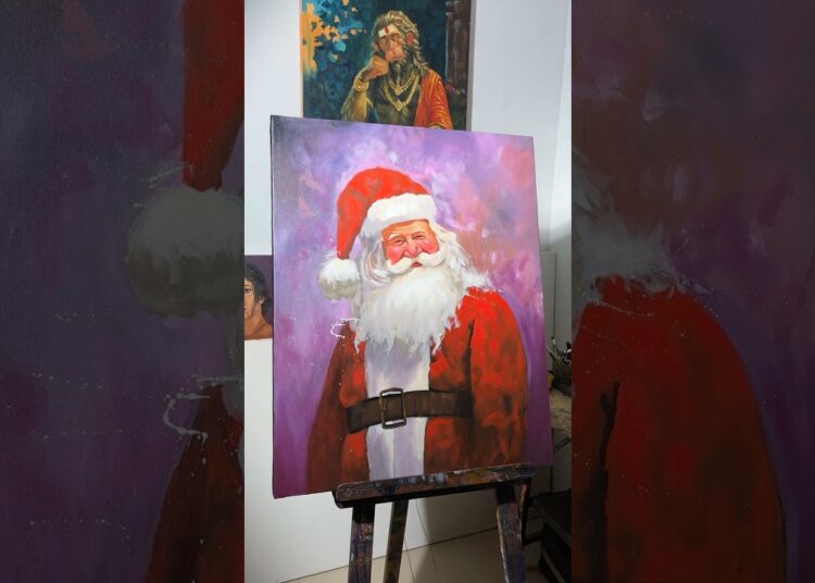 WhatsApp ✅+919516669295 for order #lavinagar #merrychristmas #painting #santaclaus #art #artist