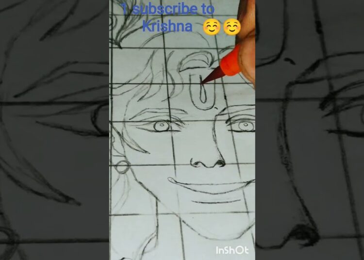 how to make Krishna ji art,//#youtubeshorts #drawing #artist #prajapati #workingartist #myartistlife