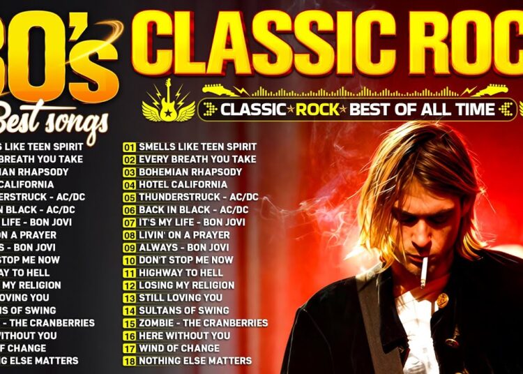 Top 100 Classic Rock Songs 70s 80s 90s ⚡ Nirvana, Queen, Guns N’ Roses, Metallica, AC/DC, Aerosmith