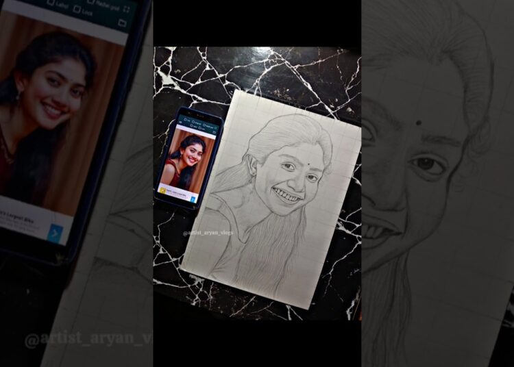 Sai Pallavi Sketch ❤️ #saipallavi #actor #drawing #shorts #southindian #sketch #artist #aryan