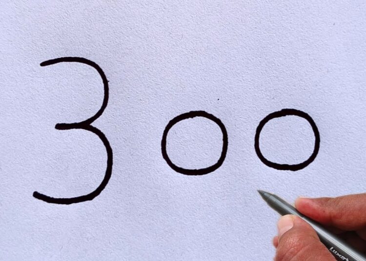 How to draw rabbit from number 300 | rabbit drawing video | rabbit drawing tutorial