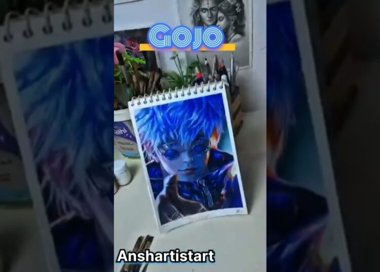 Gojo drawing ☠️ #art #artist #aura #drawing #anime #gojo #gojosatoru #shortfeed #shorts #viral