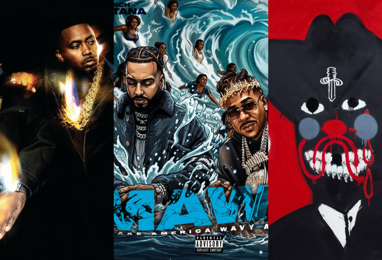 Album Covers From Nas and DJ Premier; French Montana and Max B; 21 Savage