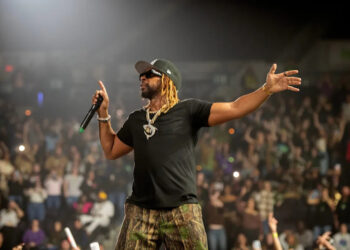 FILE - Lil Jon perfoms for the crowd duirng the Mardi Gras Mambo at the Pensacola Bay Center Saturday, Jan 11, 2025. He will be perform at "Dick Clark's New Year's Rockin' Eve."