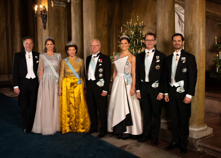 The royal family of Sweden pose for a photo