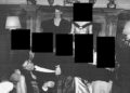 A picture of Andrew Mountbatten-Windsor lying across a row of women in a photo during a black-tie event with Ghislaine Maxwell has been released as part of the Epstein files