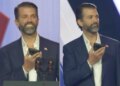Don Jr.'s facial expressions as he took the call from his father.