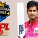Mohammad Naim holding a cricket bat, featured with Chattogram Royals and BPL T20 2024 logos, representing his participation in the Bangladesh Premier League.