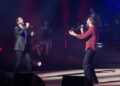 Josh Groban (l) makes a cameo in Ben Platt's show at the Ahmanson Theatre.