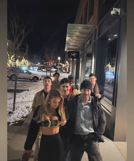 Brooks Nader Swaps Shirt for Just a Belt in Aspen Photos