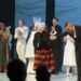 Queen Margrethe of Denmark takes a bow with the cast of this year's Christmas ballet, the Snow Queen, at the Tivoli's Concert Hall on November 27, 2025 (Keld Navntoft/Tivoli Gardens)