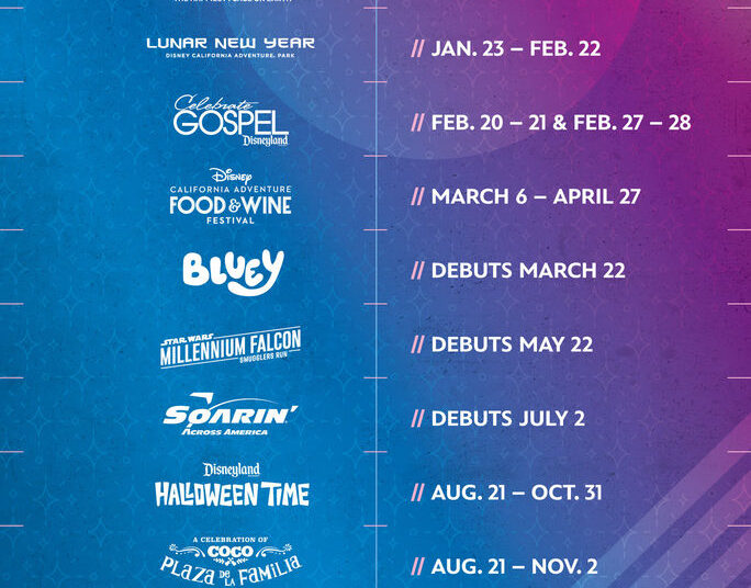 Disneyland Resort, Disneyland events, Disneyland festival, disneyland 2026 calendar