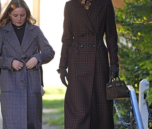 Princess of Wales in a windowpane check coat by Italian brand Blazé Milano