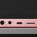 FiiO Snowsky Disc portable music player in pink on its side