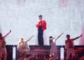 G-Dragon, center, performs during Melon Music Awards ceremony at Gocheok Sky Dome in Seoul, Saturday. Courtesy of Kakao Entertainment